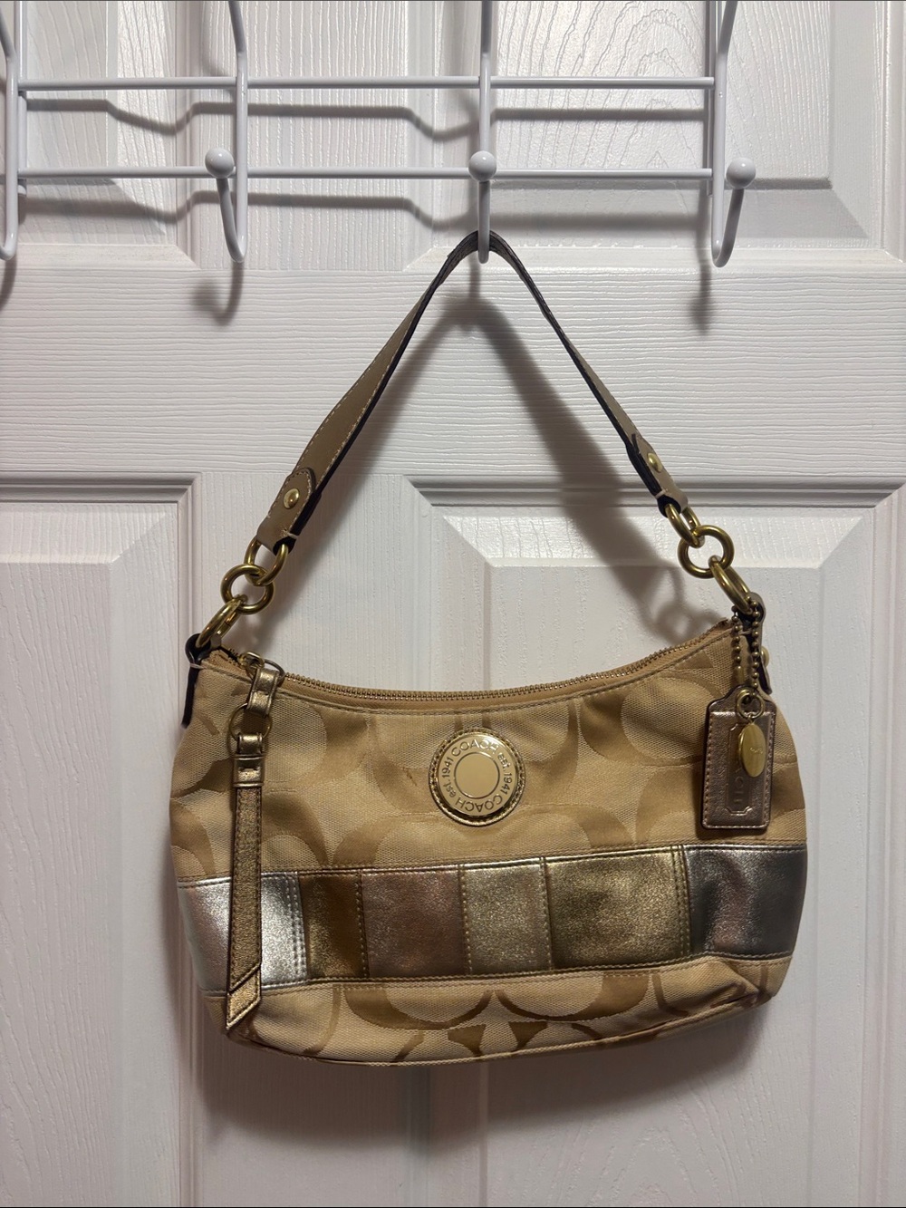 Coach Vintage Signature Multi Stripe Demi Hobo Bag